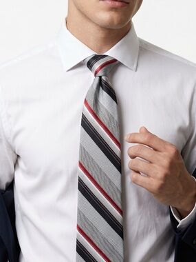 ANTONIO DE MONZA | Vintage Striped Grey Men's Tie